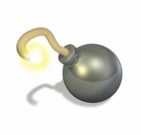 simsearch:400-06744898,k - 3d render illustration of a bomb with a lit fuse Stock Photo - Budget Royalty-Free & Subscription, Code: 400-04634663