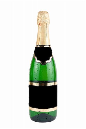 simsearch:400-04819459,k - Champagne bottle isolated over white background Photographie de stock - Aubaine LD & Abonnement, Code: 400-04634776