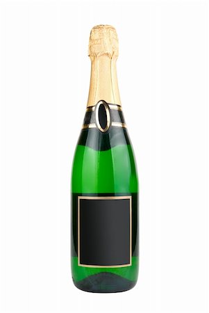 simsearch:400-04819459,k - Champagne bottle isolated over white background Photographie de stock - Aubaine LD & Abonnement, Code: 400-04634777