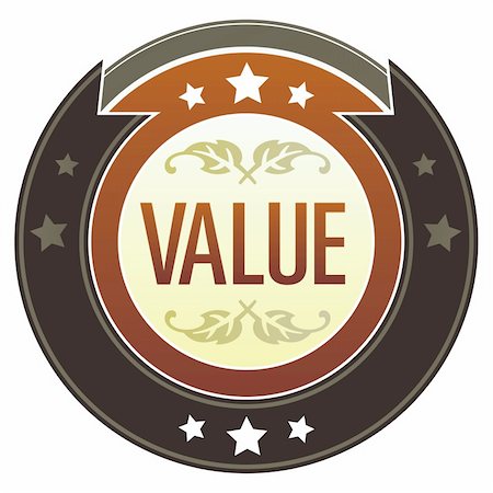 simsearch:400-05742337,k - Value e-commerce icon on round red and brown imperial vector button with star accents suitable for use on website, in print and promotional materials, and for advertising. Stock Photo - Budget Royalty-Free & Subscription, Code: 400-04635042