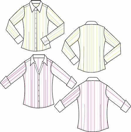 lady fashion formal stripe blouse Foto de stock - Super Valor sin royalties y Suscripción, Código: 400-04635084