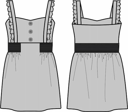 dress production sketch - lady fashion dress Stock Photo - Budget Royalty-Free & Subscription, Code: 400-04635086