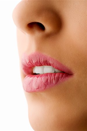 close up of woman wet lips with pink lipstick Foto de stock - Super Valor sin royalties y Suscripción, Código: 400-04635269