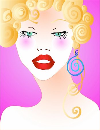 simsearch:400-06639774,k - vector  illustration of beautiful woman's face Stock Photo - Budget Royalty-Free & Subscription, Code: 400-04635391
