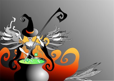 simsearch:400-09132992,k - vector  illustration of witch Stock Photo - Budget Royalty-Free & Subscription, Code: 400-04635392