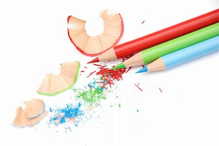 simsearch:400-04362378,k - Collection of colored pencils isolated on whie background Stock Photo - Budget Royalty-Free & Subscription, Code: 400-04635454