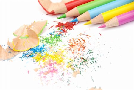 simsearch:400-04362378,k - Collection of colored pencils isolated on whie background Stock Photo - Budget Royalty-Free & Subscription, Code: 400-04635457