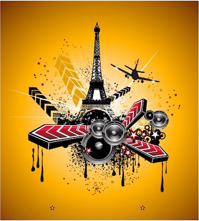 eiffel tower at night - Abstract Urban Style Paris Disco Event Background Stock Photo - Budget Royalty-Free & Subscription, Code: 400-04635533