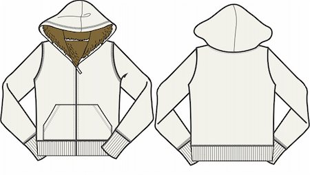 fashion illustration male template - lady fashion fleece jacket Stock Photo - Budget Royalty-Free & Subscription, Code: 400-04635749