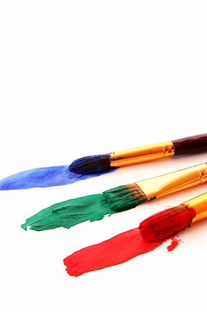 paint brushes in color paint Stock Photo - Budget Royalty-Free & Subscription, Code: 400-04635908