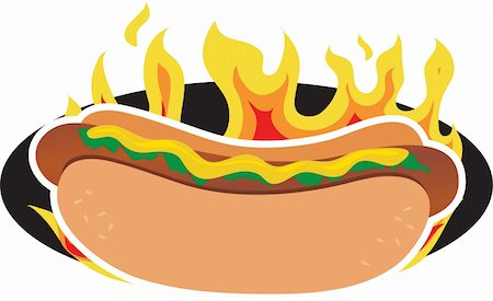 A hot dog on a background of flames Stock Photo - Budget Royalty-Free & Subscription, Code: 400-04636098