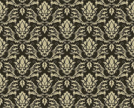 simsearch:400-04128525,k - Damask seamless vector background.  For easy making seamless pattern just drag all group into swatches bar, and use it for filling any contours. Stockbilder - Microstock & Abonnement, Bildnummer: 400-04636314