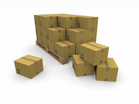 simsearch:400-06205380,k - piles of cardboard boxes on a pallet Foto de stock - Super Valor sin royalties y Suscripción, Código: 400-04636390