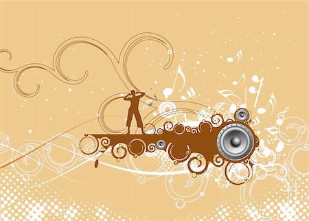 simsearch:400-04443834,k - music vector composition with  Illustration on a musical theme Fotografie stock - Microstock e Abbonamento, Codice: 400-04636578