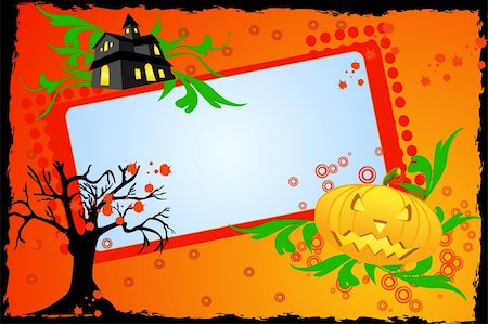 simsearch:400-04214796,k - Abstract Halloween background with pumpkin tree  and house Stockbilder - Microstock & Abonnement, Bildnummer: 400-04636762