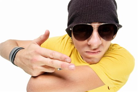 simsearch:400-05284316,k - young guy in sunglasses . Isolated over white. Stockbilder - Microstock & Abonnement, Bildnummer: 400-04636822