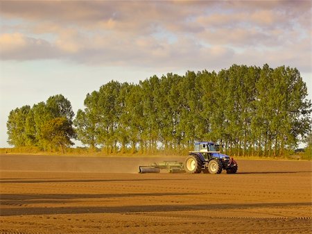 simsearch:400-05706113,k - a tractor rolling a field on a warm summer evening Stock Photo - Budget Royalty-Free & Subscription, Code: 400-04637027