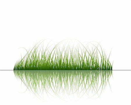 simsearch:400-04804407,k - Vector grass silhouettes background with reflection in water. All objects are separated. Stock Photo - Budget Royalty-Free & Subscription, Code: 400-04637144