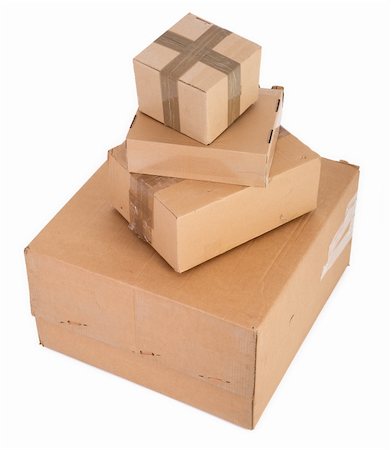 simsearch:400-06568755,k - group of cardboard boxes on white background Stock Photo - Budget Royalty-Free & Subscription, Code: 400-04637486