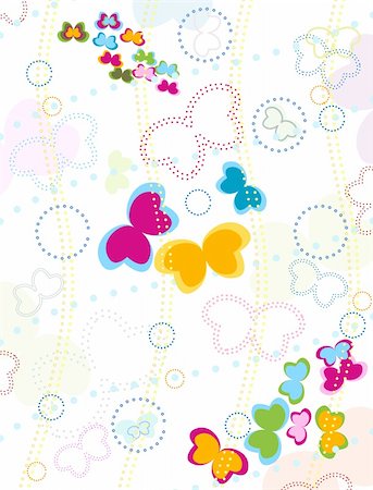 butterflies background for kids Stock Photo - Budget Royalty-Free & Subscription, Code: 400-04637666