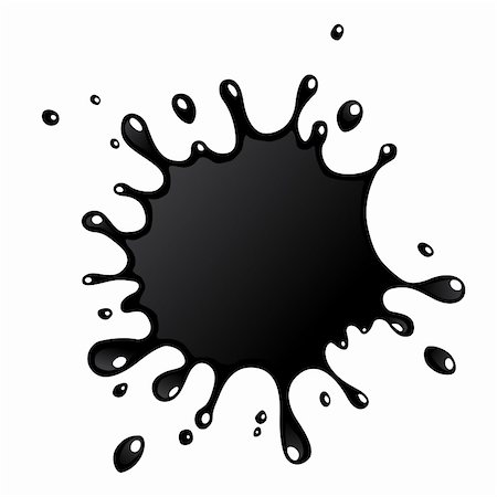 illustration of a black ink splash on white background Stock Photo - Budget Royalty-Free & Subscription, Code: 400-04637848