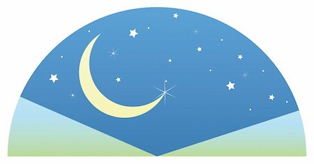moon and stars in a blue background Stock Photo - Budget Royalty-Free & Subscription, Code: 400-04637852