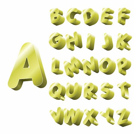 simsearch:400-06460331,k - Shiny gold 3D alphabet. Available in jpeg and eps8 formats. Stock Photo - Budget Royalty-Free & Subscription, Code: 400-04637967