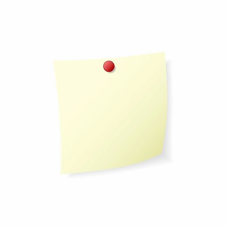 push pin reminder - Yellow note with drawing pin. Available in jpeg and eps8 formats. Stock Photo - Budget Royalty-Free & Subscription, Code: 400-04638012