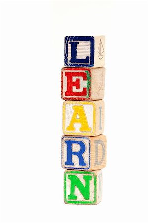 The word learn with wooden baby blocks Stock Photo - Budget Royalty-Free & Subscription, Code: 400-04638274