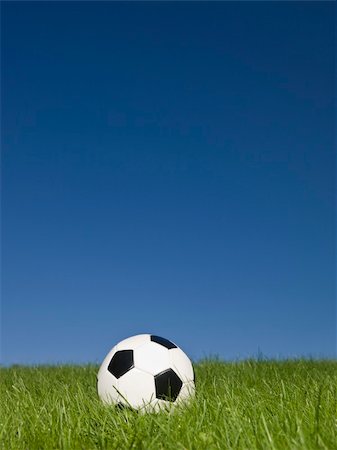 simsearch:6116-07236128,k - Black and white football in green grass. Foto de stock - Super Valor sin royalties y Suscripción, Código: 400-04638357