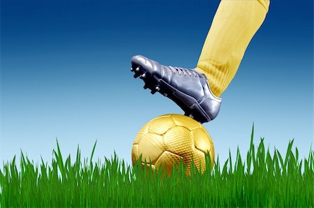 simsearch:400-09032434,k - closeup of soccer player foot with ball in a grass field Stockbilder - Microstock & Abonnement, Bildnummer: 400-04638366