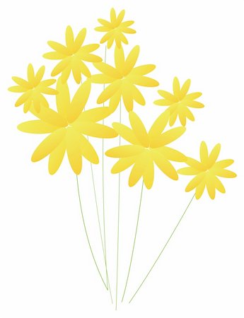 simsearch:400-04436052,k - illustration drawing of yellow daisy flower in white background Stock Photo - Budget Royalty-Free & Subscription, Code: 400-04638607
