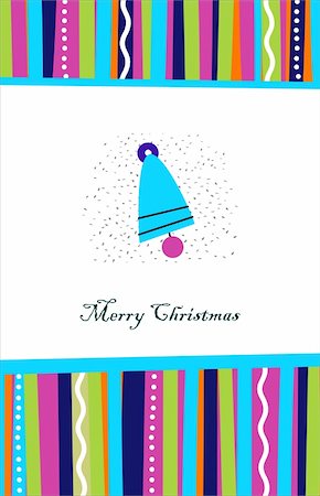 funny xmas card witch bell motive in blue Stock Photo - Budget Royalty-Free & Subscription, Code: 400-04638838