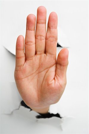 simsearch:400-04639602,k - Stop hand sign came from cracked wall - one of the breakthrough series Stock Photo - Budget Royalty-Free & Subscription, Code: 400-04639548