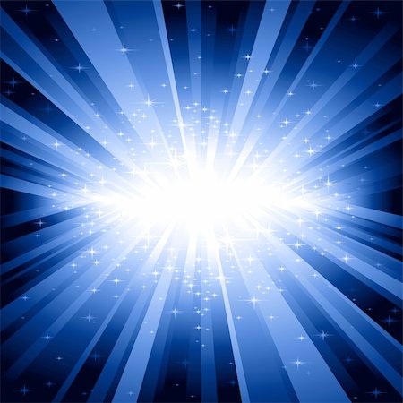 simsearch:400-04852761,k - Festive explosion of light and stars from white to dark blue with centre in the middle of the square image. 7 global colors, background controlled by 1 linear gradient. Foto de stock - Royalty-Free Super Valor e Assinatura, Número: 400-04630324