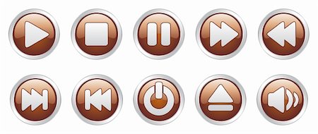 pause button - Nice vector illustration of different player icons. Foto de stock - Super Valor sin royalties y Suscripción, Código: 400-04630859