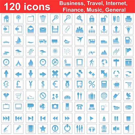 Biggest collection of 120  different icons for using in web design Stock Photo - Budget Royalty-Free & Subscription, Code: 400-04630918