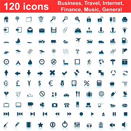 Biggest collection of 120  different icons for using in web design Stock Photo - Budget Royalty-Free & Subscription, Code: 400-04630919