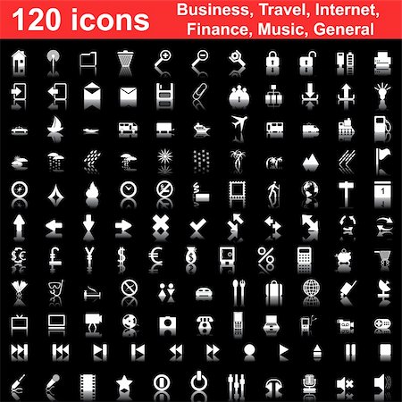 simsearch:400-07902734,k - Biggest collection of 120  different icons for using in web design Photographie de stock - Aubaine LD & Abonnement, Code: 400-04630921