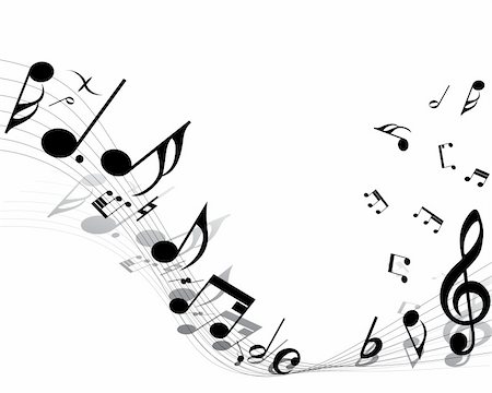 Vector musical notes staff background for design use Stock Photo - Budget Royalty-Free & Subscription, Code: 400-04630931