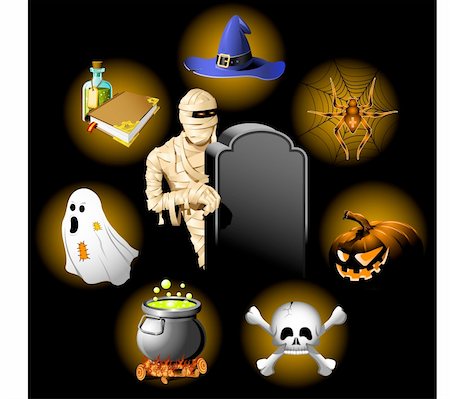 simsearch:400-04509148,k - Halloween icons set Photographie de stock - Aubaine LD & Abonnement, Code: 400-04631079