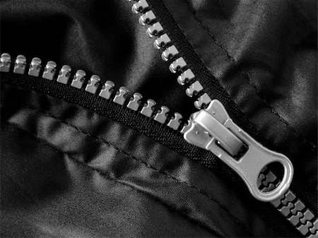 black clothing fragment with zipper Foto de stock - Super Valor sin royalties y Suscripción, Código: 400-04631084