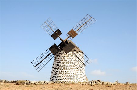 simsearch:400-07250127,k - Traditional Windmill near La Oliva in Fuerteventura Spain Stock Photo - Budget Royalty-Free & Subscription, Code: 400-04631126