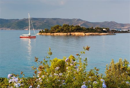 simsearch:851-02963102,k - Sailing yacht in a tranquil and serene location among the Greek islands. Stock Photo - Budget Royalty-Free & Subscription, Code: 400-04631210