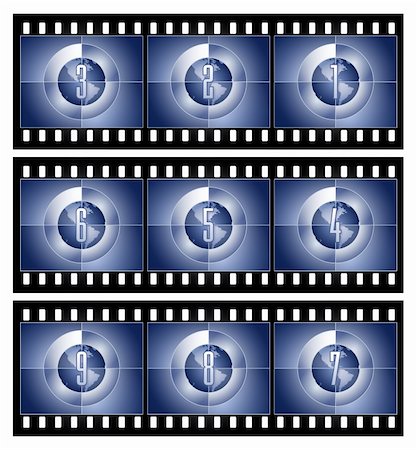 Film Countdown on film strip - Globe series Stock Photo - Budget Royalty-Free & Subscription, Code: 400-04631247