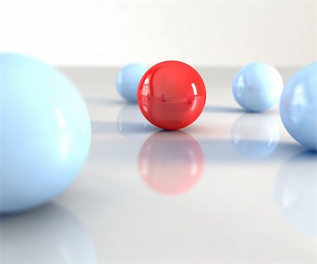simsearch:400-06762308,k - A red ball with other blue around Stock Photo - Budget Royalty-Free & Subscription, Code: 400-04631313