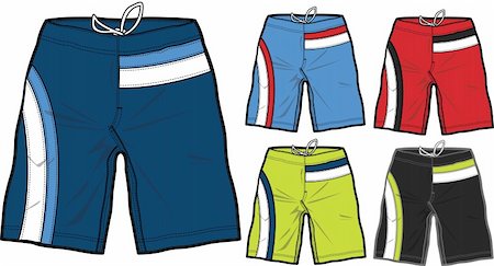 fashion illustration male template - men swimwear boardshorts item Stock Photo - Budget Royalty-Free & Subscription, Code: 400-04631366