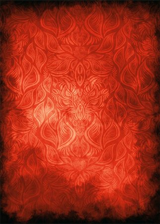 simsearch:400-04280922,k - Old red wallpaper with decorative royal seamless floral ornament Foto de stock - Super Valor sin royalties y Suscripción, Código: 400-04631386