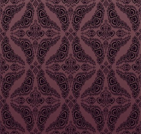 simsearch:400-04836742,k - Vector lilac decorative royal seamless floral ornament Foto de stock - Super Valor sin royalties y Suscripción, Código: 400-04631380