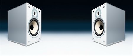 simsearch:400-03961646,k - An illustration of two white stereo speaker Photographie de stock - Aubaine LD & Abonnement, Code: 400-04631437